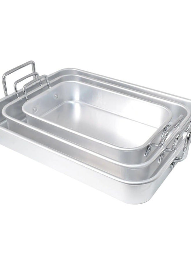 Tray Set Of 3 Pieces with Handle For Baking And Cake For The Oven Size 24cm/28cm/30cm - Image 3